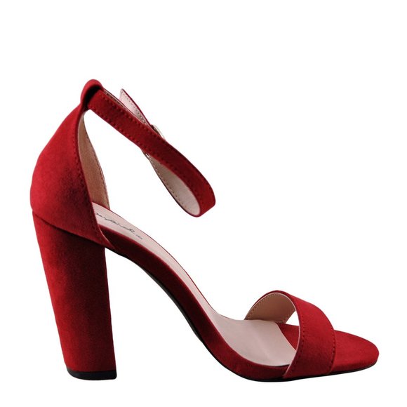 Red Block Heels - Picture 2 of 4